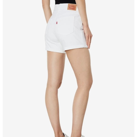 Levi's Strauss Women's Jean SHORTS Mid-Length Denim White Size 10 W 30 NWT Cuff - Picture 13 of 13